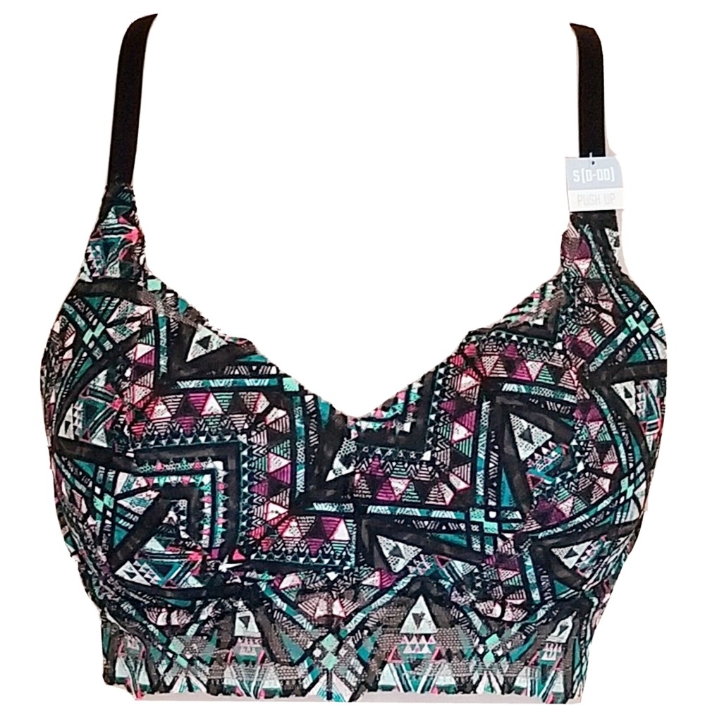 PINK By VICTORIA'S SECRET TROPICAL LACE BRALETTE ANTIGUA PRINT Sz S D-DD (NEW)